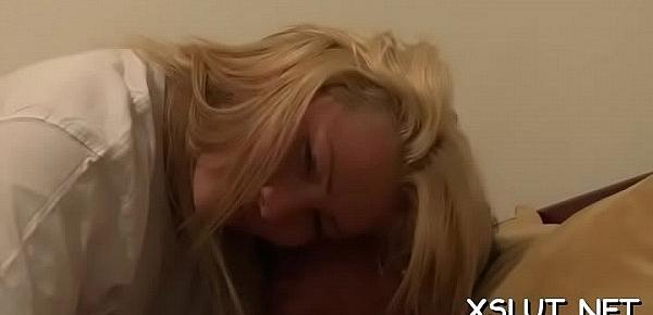  Foxy blonde takes pleasure smothering huge gazoo on studs face